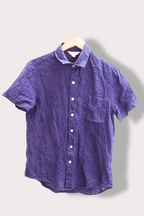 Vintage Blue mens regular fit short sleeve medium shirt