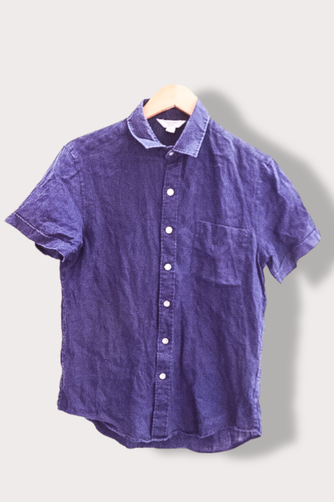 Vintage Blue mens regular fit short sleeve medium shirt