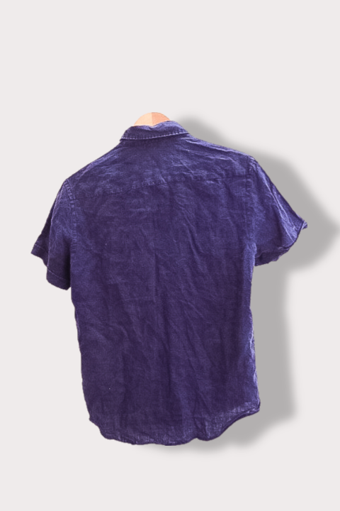 Vintage Blue mens regular fit short sleeve medium shirt