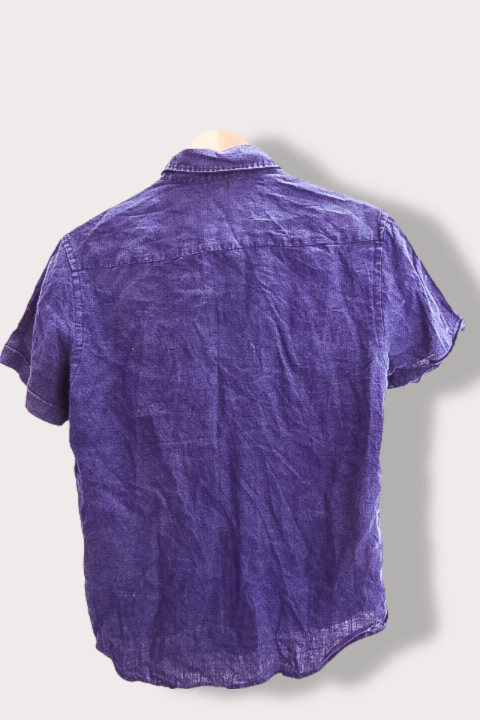 Vintage Blue mens regular fit short sleeve medium shirt