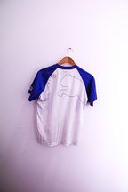 Vintage women white and blue medium puma speed training jersey