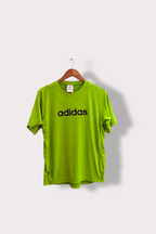 Vintage Adidas print Neon green large crew neck tees