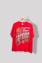 Vintage Gildan Miami Harbour surf school graphics orange tees XL
