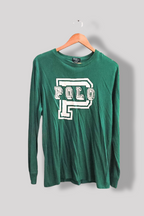Vintage Green Polo ralph lauren graphics mens long sleeve tees XL