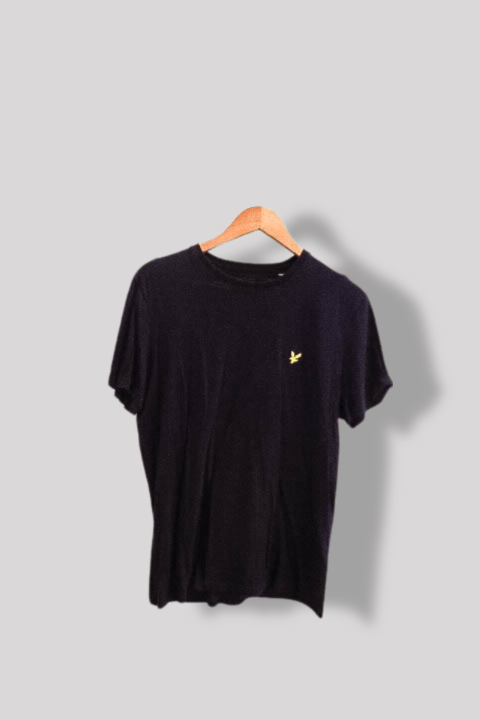 Vintage Lyle & Scott plain black mens tees XL