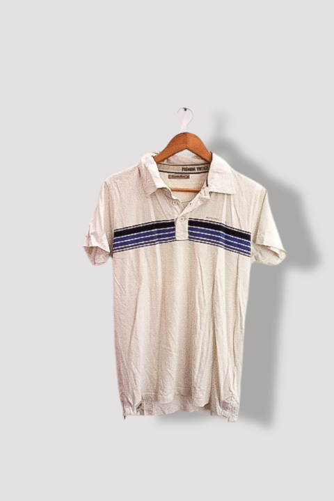 Vintage premium superior jeans mens medium white polo shirt