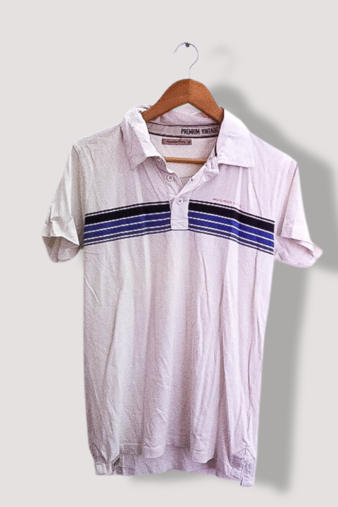 Vintage premium superior jeans mens medium white polo shirt