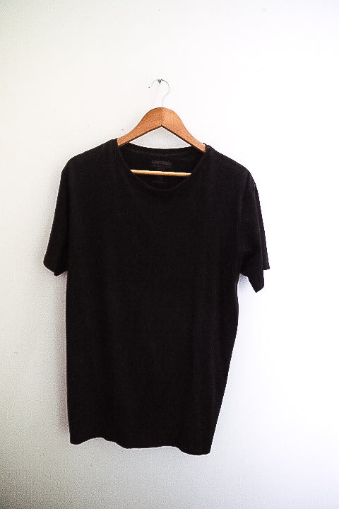 Vintage Centered plain black premium tees XL