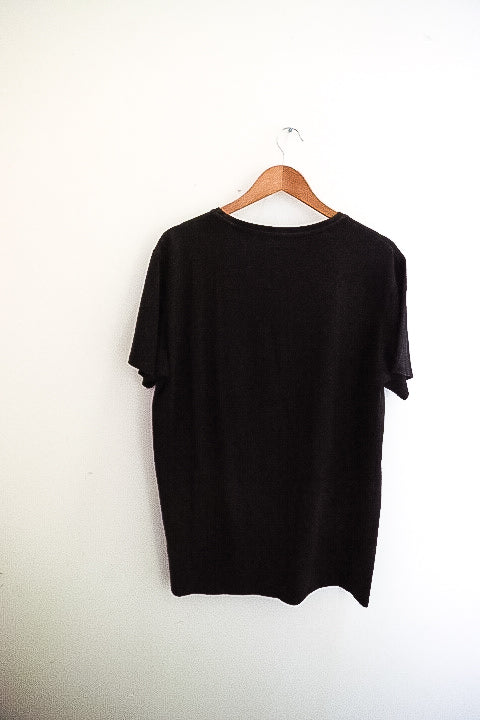 Vintage Centered plain black premium tees XL