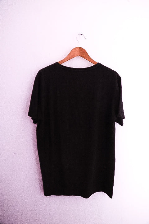 Vintage Centered plain black premium tees XL