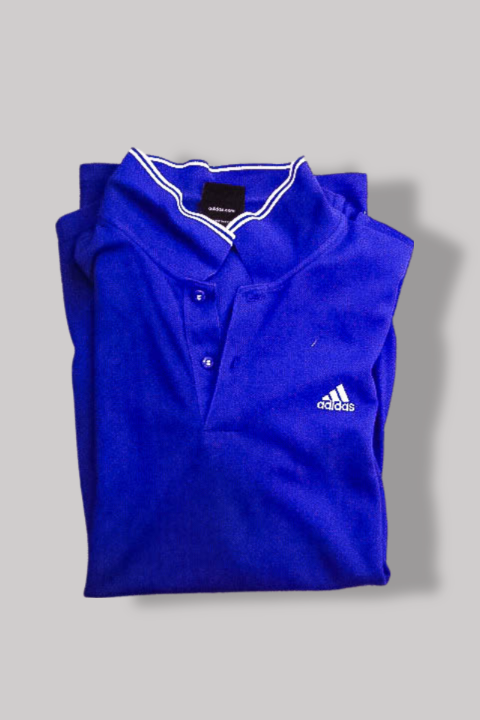 Vintage Adidas performance essential blue medium mens polo shirt