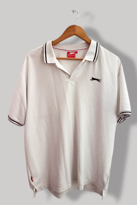 Vintage Slazenger mens white regular fit polo shirt XL