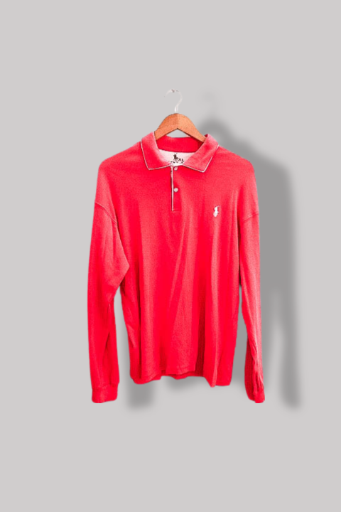 Vintage Red Polo Ralph Lauren mens long sleeve XL polo shirt