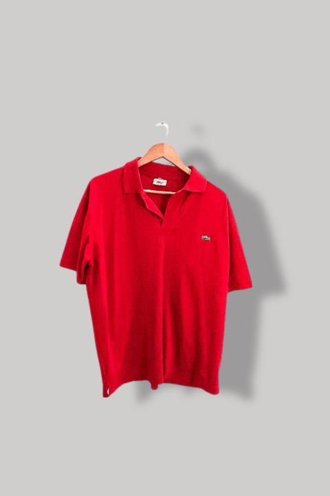 Vintage Red Lacoste chemise mens regular fit medium polo shirt