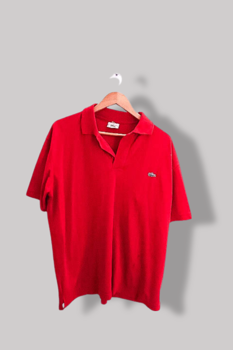 Vintage Red Lacoste chemise mens regular fit medium polo shirt