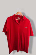 Vintage Red Lacoste chemise mens regular fit medium polo shirt