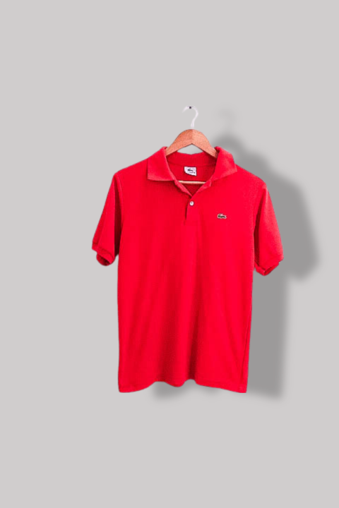 Vintage Red Lacoste chemise mens regular fit medium polo shirt