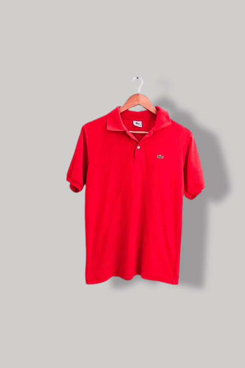 Mens red store lacoste polo shirt