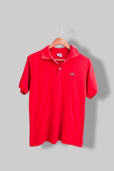 Vintage Red Lacoste chemise mens regular fit medium polo shirt