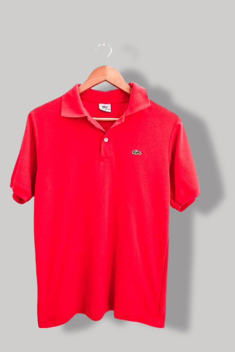 Vintage Red Lacoste chemise mens regular fit medium polo shirt