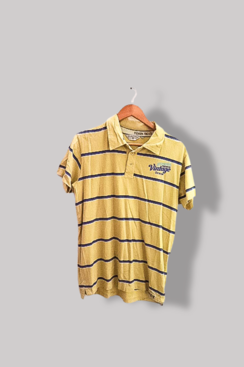 Vintage jack & jones premium yellow stripped medium polo shirt
