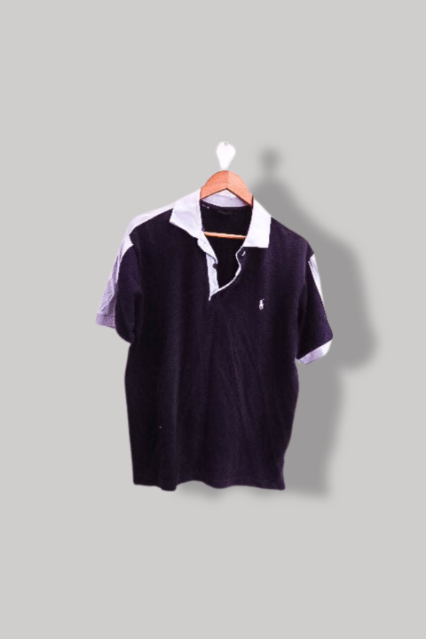 Vintage Ralph Lauren black regular fit mens polo shirt M