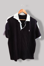 Vintage Ralph Lauren black regular fit mens polo shirt M