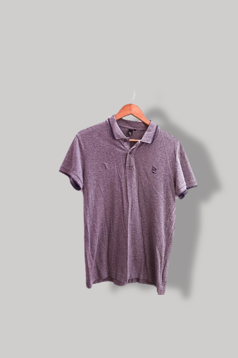 Vintage grey mens slim fit short sleeve polo small shirt