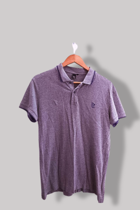 Vintage grey mens slim fit short sleeve polo small shirt