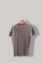 Vintage grey mens slim fit short sleeve polo small shirt