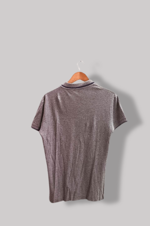 Vintage grey mens slim fit short sleeve polo small shirt