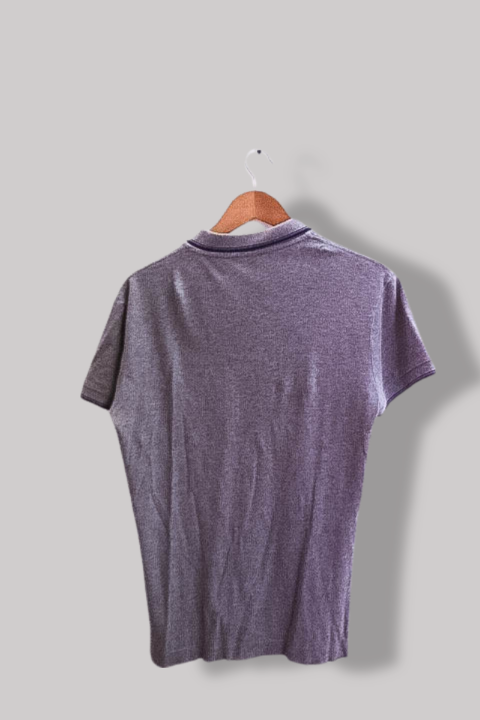 Vintage grey mens slim fit short sleeve polo small shirt