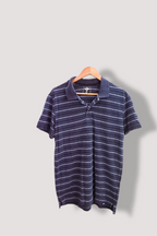 Vintage Gap grey stripped mens regular fit polo shirt M