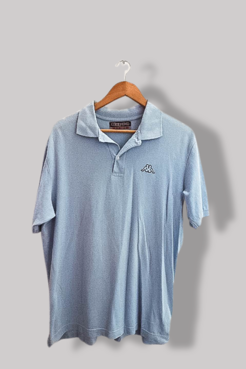 Vintage Kappa sky blue mens slim fit medium polo shirt