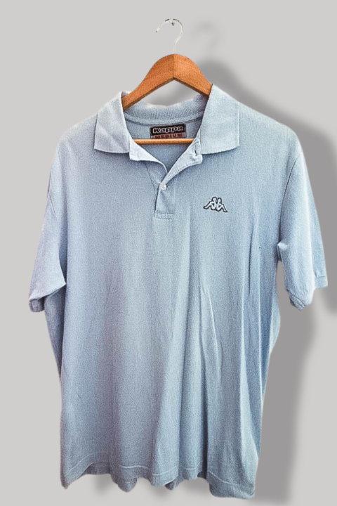 Vintage Kappa sky blue mens slim fit medium polo shirt