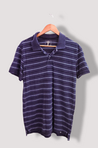 Vintage Gap grey stripped mens regular fit polo shirt M