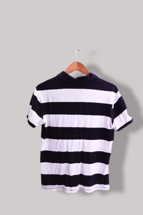 Vintage GAP Black and White stripe mens Polo shirt XS