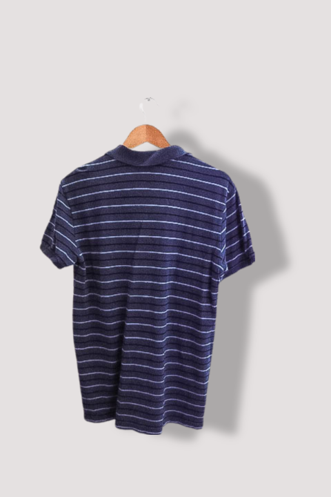 Vintage Gap grey stripped mens regular fit polo shirt M