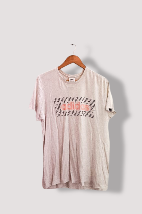 Vintage Adidas print mens white large tees