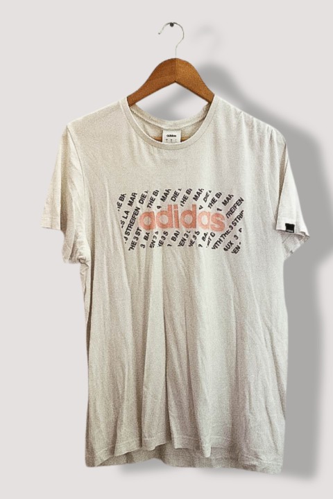 Vintage Adidas print mens white large tees