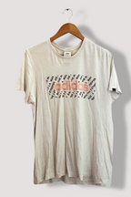 Vintage Adidas print mens white large tees