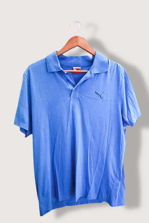 Vintage blue puma sport lifestyle mens large polo shirt