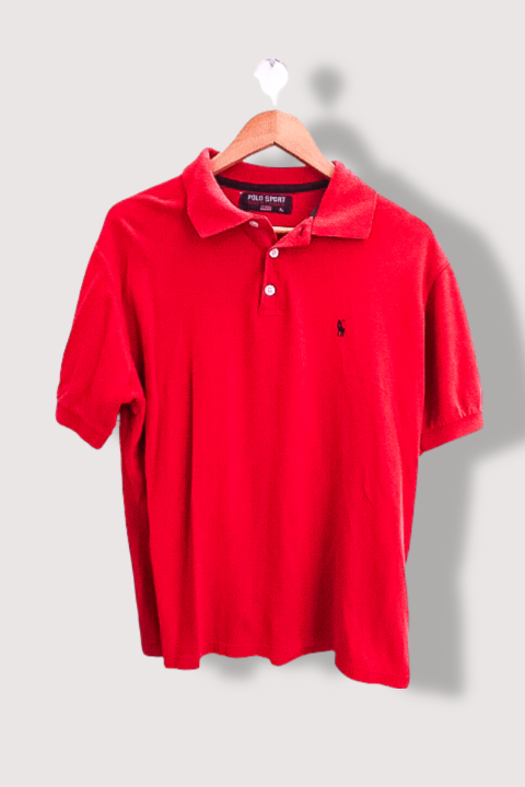 Vintage red polo sport ralph lauren mens polo shirt XL