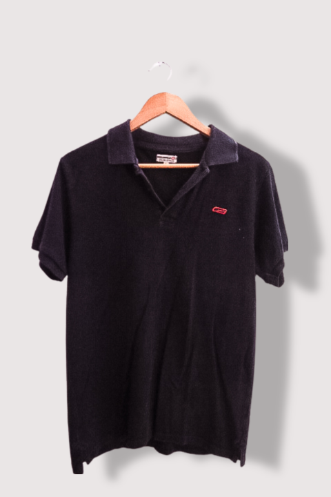 Vintage mens jack and jones large black short polo shirt