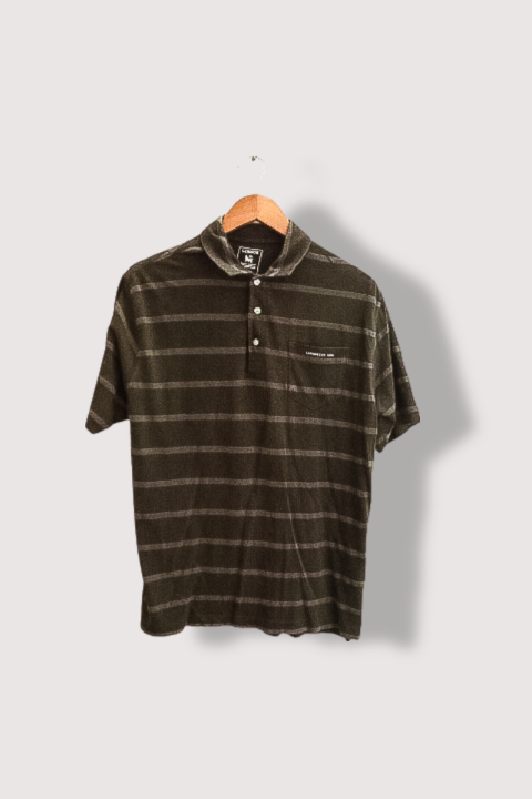 Vintage grey lerros stripped medium polo shirt
