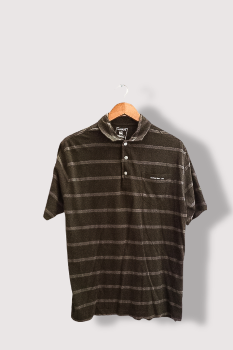 Vintage grey lerros stripped medium polo shirt