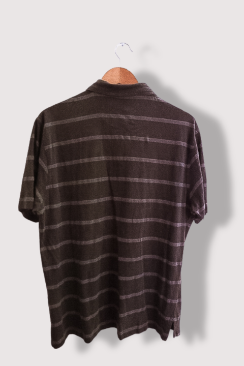 Vintage grey lerros stripped medium polo shirt