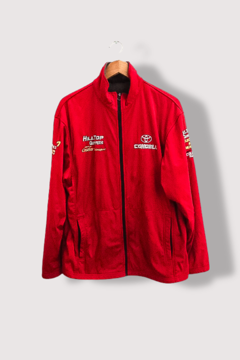 Vintage Condell Hiltop Quarries red mens racing full zip fleece large jacket