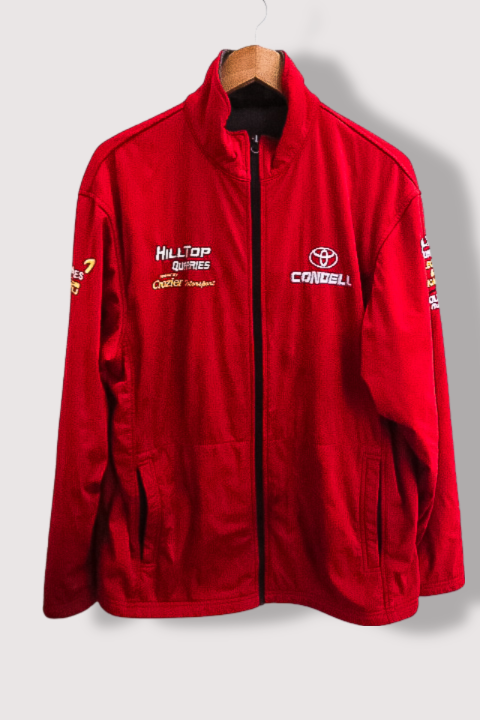 Vintage Condell Hiltop Quarries red mens racing full zip fleece large jacket