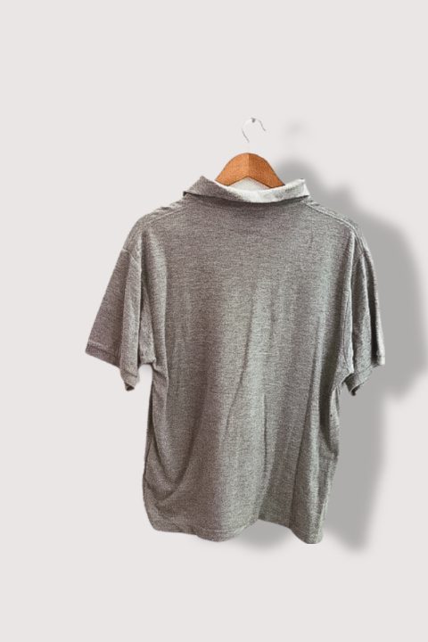 Vintage Lyle & Scott grey mens short polo shirt M